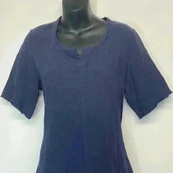 Soft Surroundings Brushed Cotton Textured Midi Dress size small - Picture 2 of 8